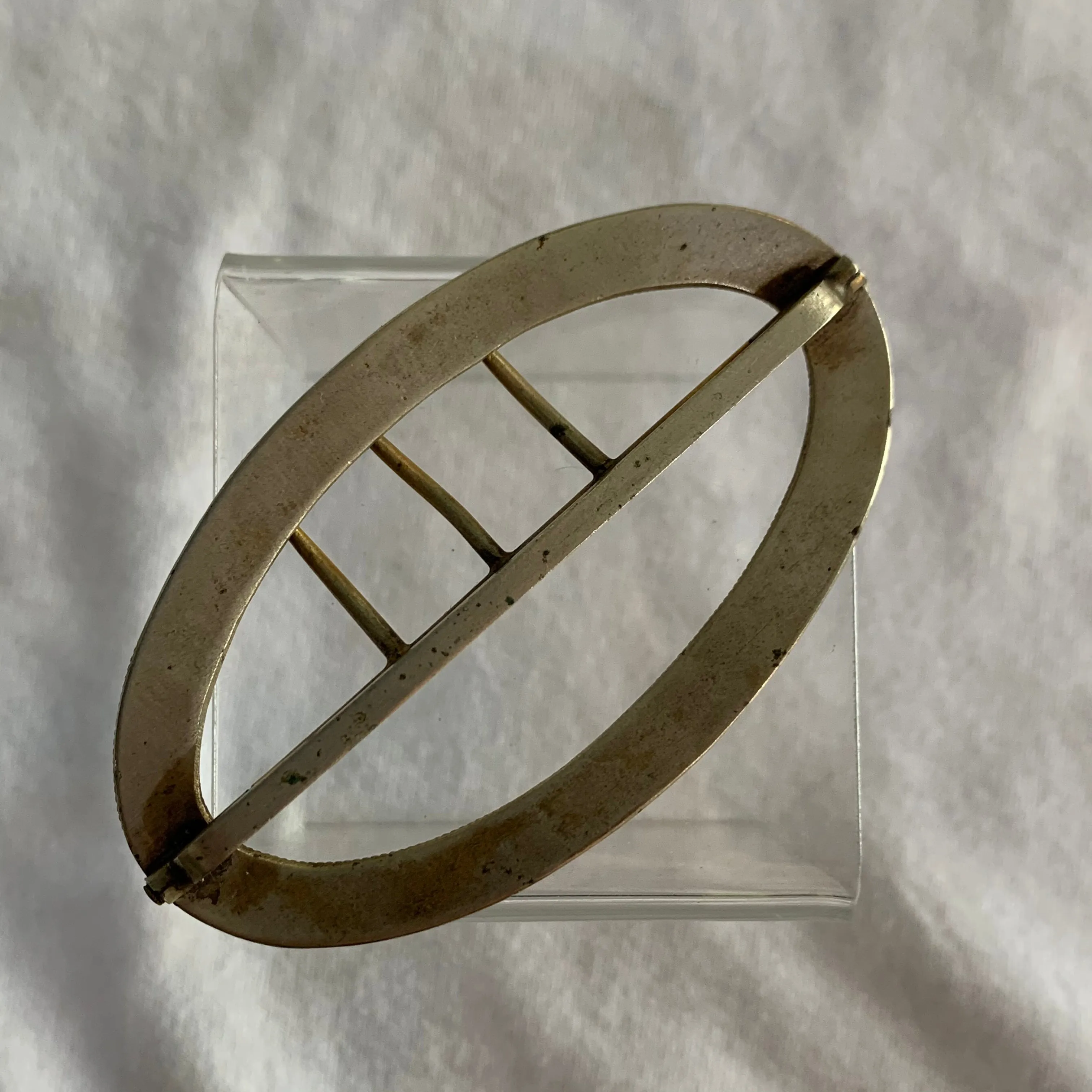 1800s Sterling on Gilt Turquoise Sash Buckle