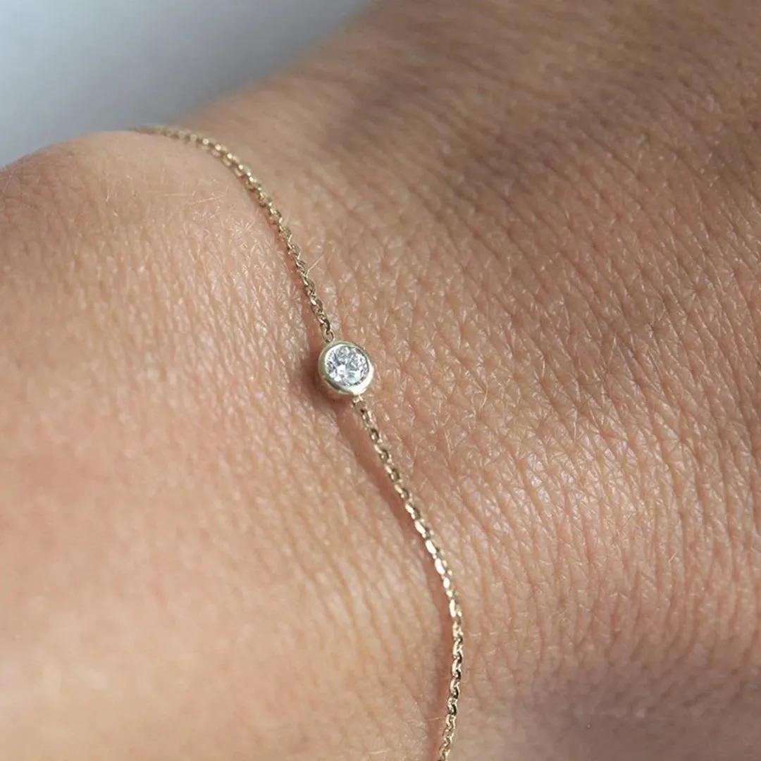 18K Gold Bezel Set Diamond Bracelet