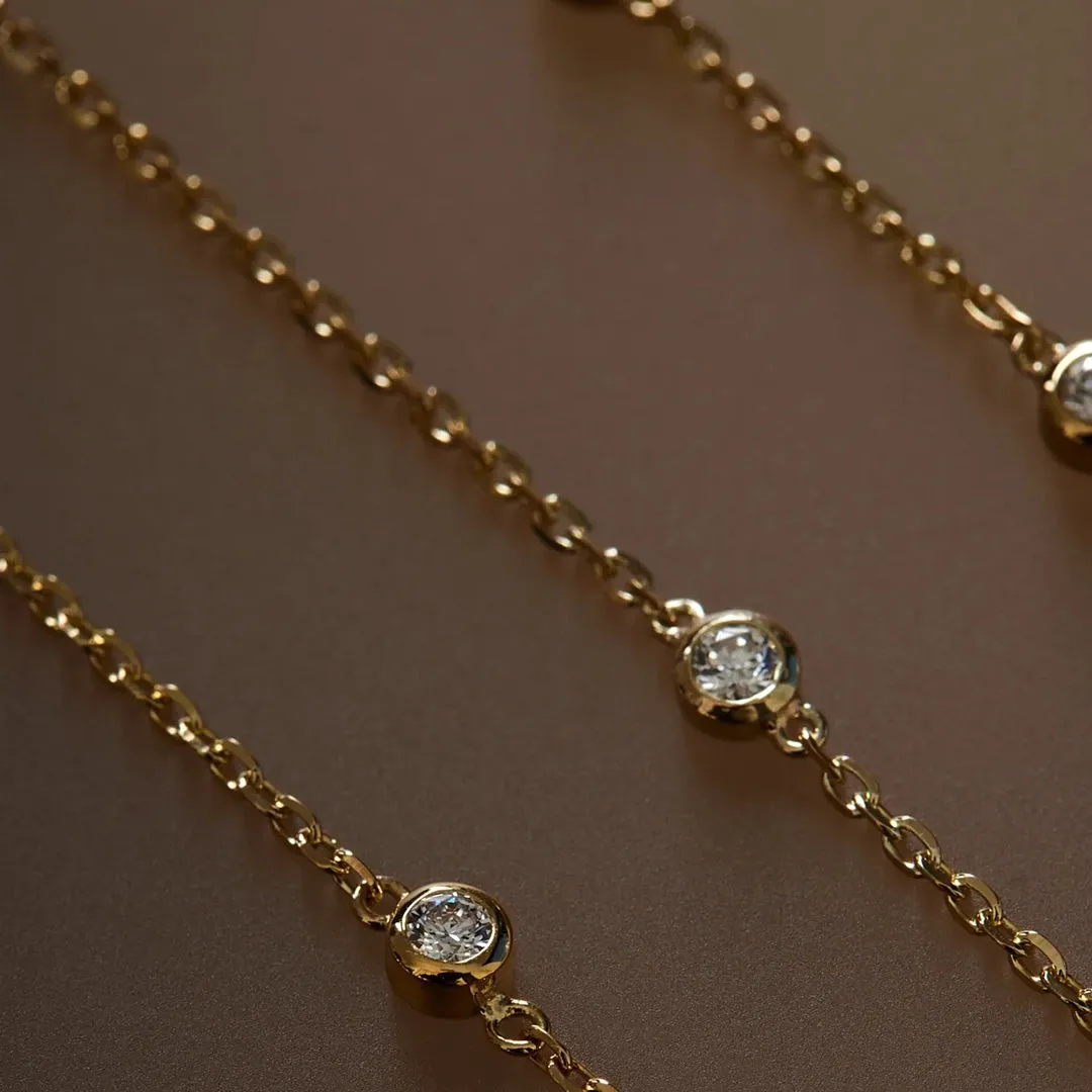 18K Gold Bezel Set Diamond Bracelet