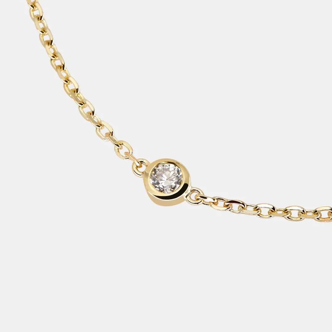 18K Gold Bezel Set Diamond Bracelet