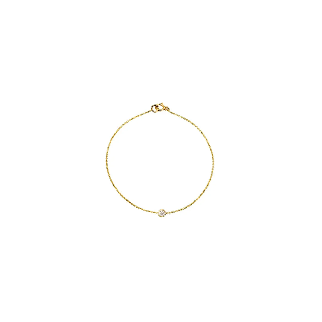 18K Gold Bezel Set Diamond Bracelet