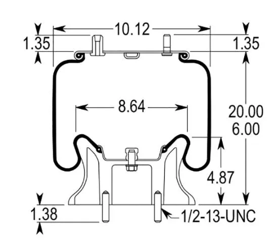 2 pack of TORQUE Air Spring Bag for Navistar Trucks (Replaces Firestone 9213, Navistar 1660581C-1, 501559C-1, 501559C-2, Firestone W01-358-9213) (2 x TR9213)