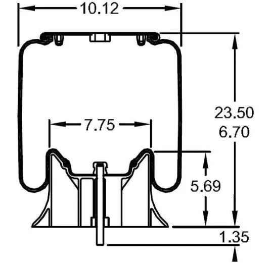 2 pack of TORQUE Air Spring Bag for Peterbilt Trukcs (Replaces Firestone 8852, Peterbilt 03-07887 (Low Air Feaf, Goodyear 1R12-568 & Firestone W01-358-8852) (2 x TR8852)