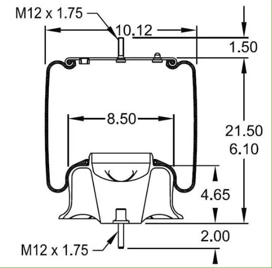 2 pack of TORQUE Air Spring Bag for Volvo Trucks (Replaces Firestone 8468, Volvo 21132005, Firestone W01-M58-8468) (2 x TR8468)