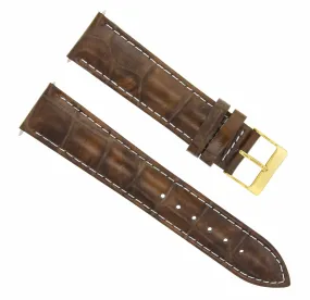20MM LEATHER WATCH BAND STRAP FOR JAEGER LECOULTRE WATCH LIGHT BROWN WS GOLD