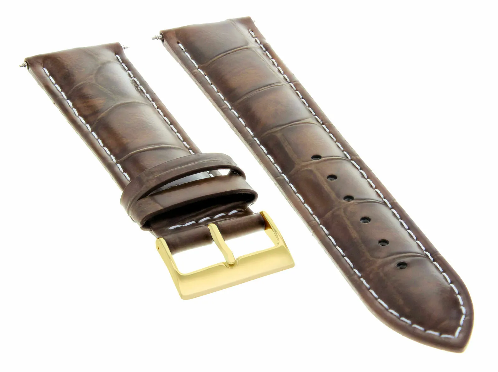 20MM LEATHER WATCH BAND STRAP FOR JAEGER LECOULTRE WATCH LIGHT BROWN WS GOLD