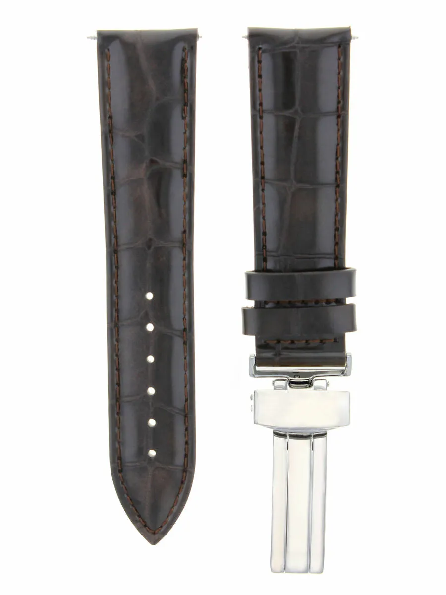 20MM LEATHER WATCH STRAP BAND DEPLOYMENT BUCKLE CLASP FOR TAG HEUER D/BROWN