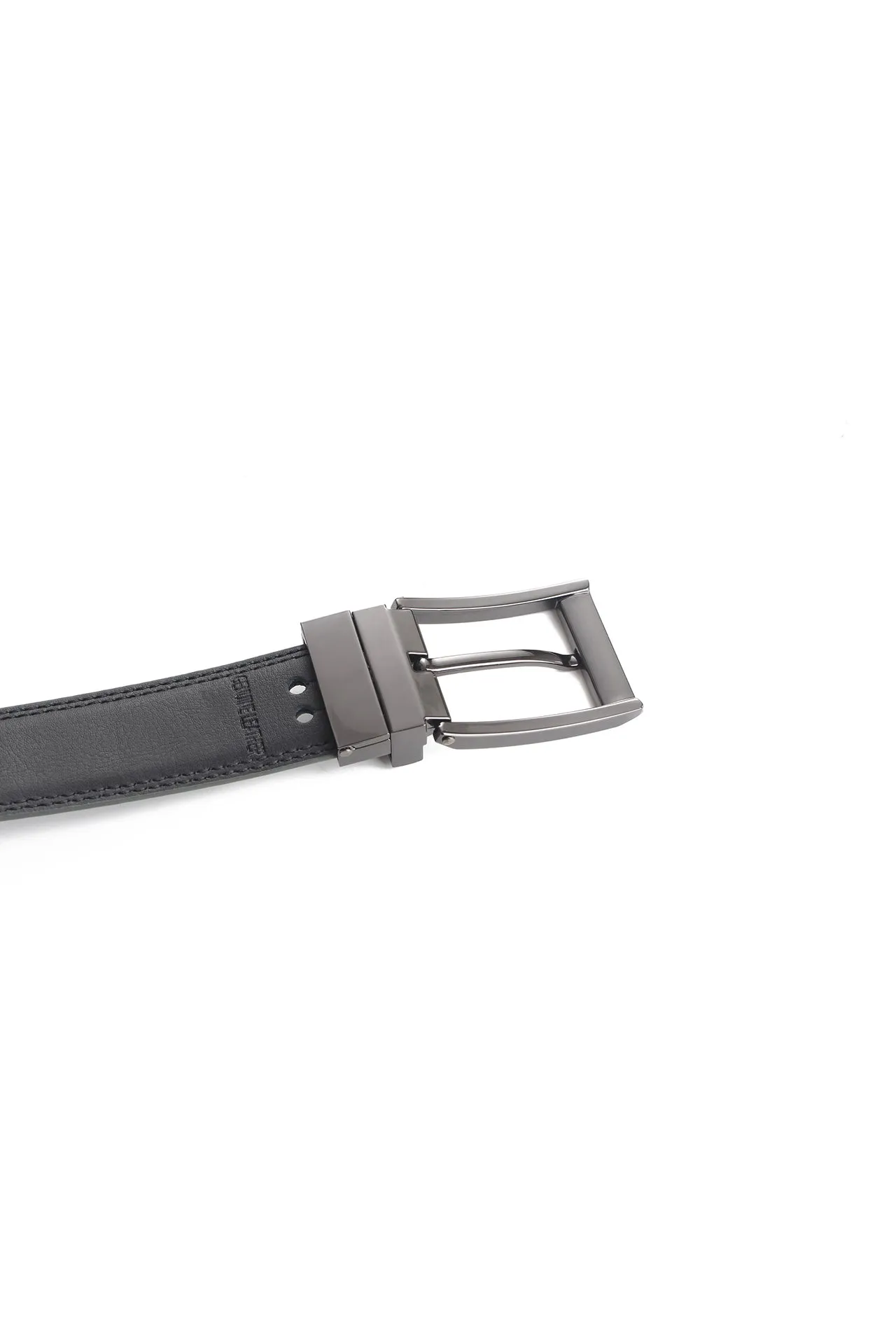 35mm Aluminum Genuine Split Leather Reversible Belt [Without Buckle]
