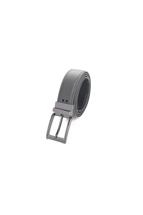 35mm Aluminum Genuine Split Leather Reversible Belt [Without Buckle]