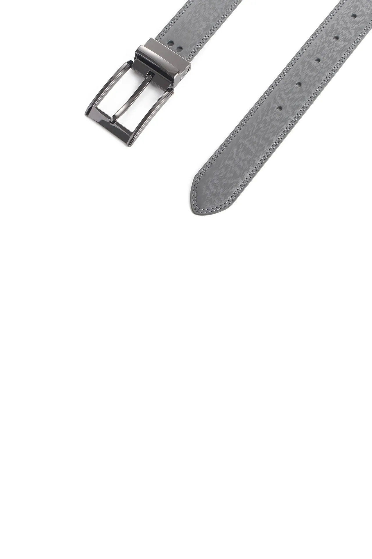 35mm Aluminum Genuine Split Leather Reversible Belt [Without Buckle]