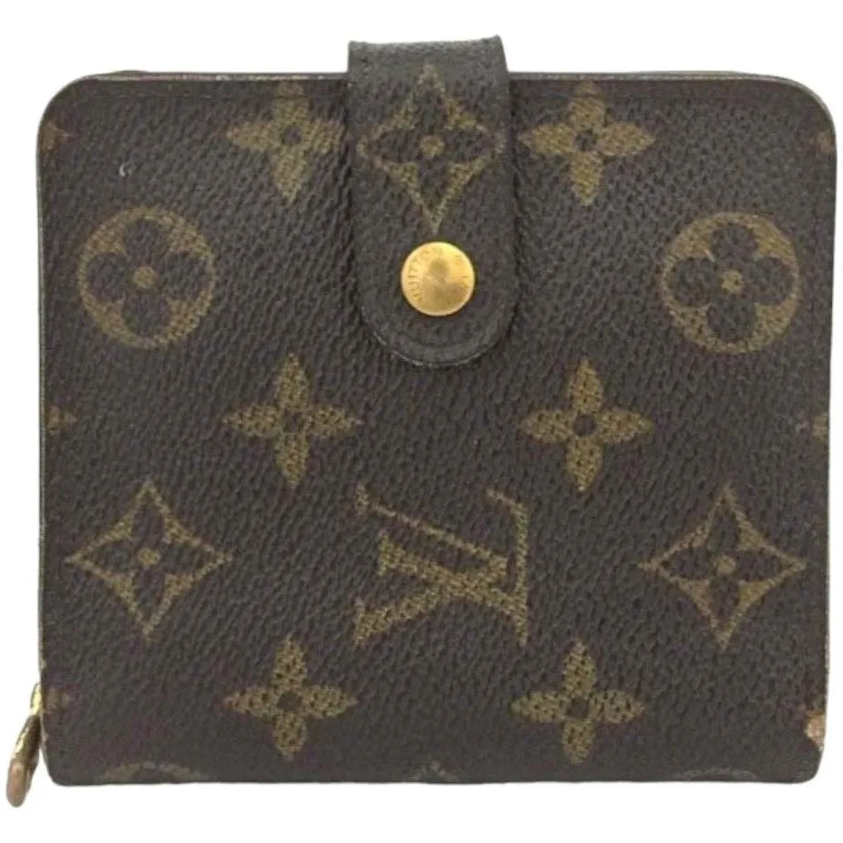 427130T (G1) Louis Vuitton Wallet Compact Zip Brown Monogram
