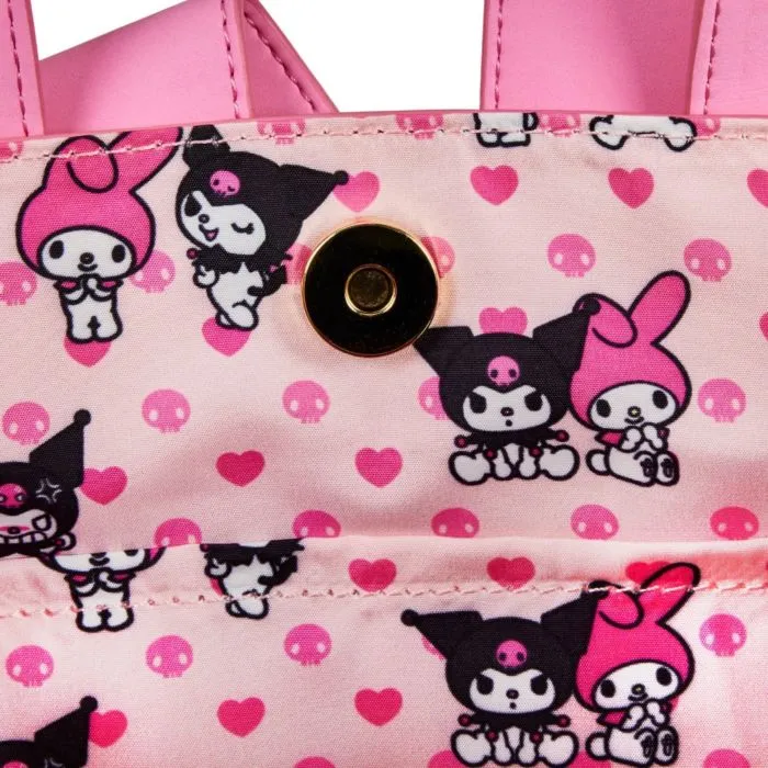 8" Sanrio - My Melody & Kuromi Faux Leather Crossbody Bag Loungefly