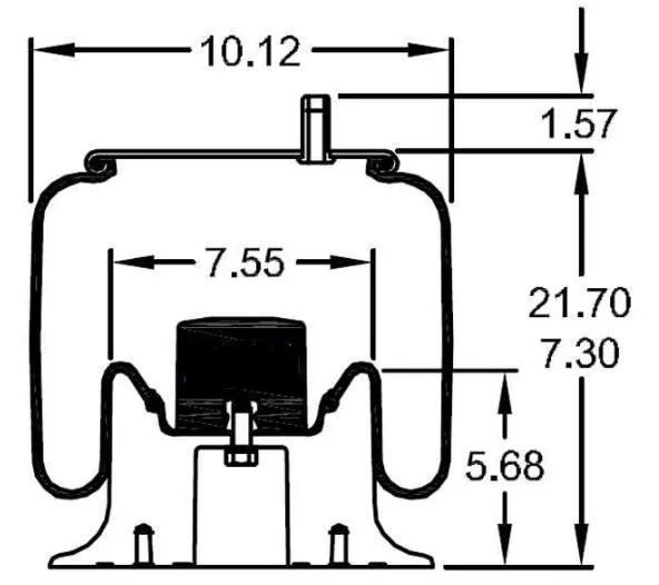 Air Spring Bag for Hendrickson Trailer Replaces Firestone 8944