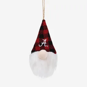 Alabama Crimson Tide Plaid Hat Plush Gnome Ornament