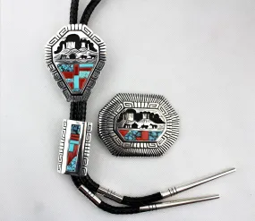 Alvin and Lula Begay Storyteller Bolo Tie Buckle Set