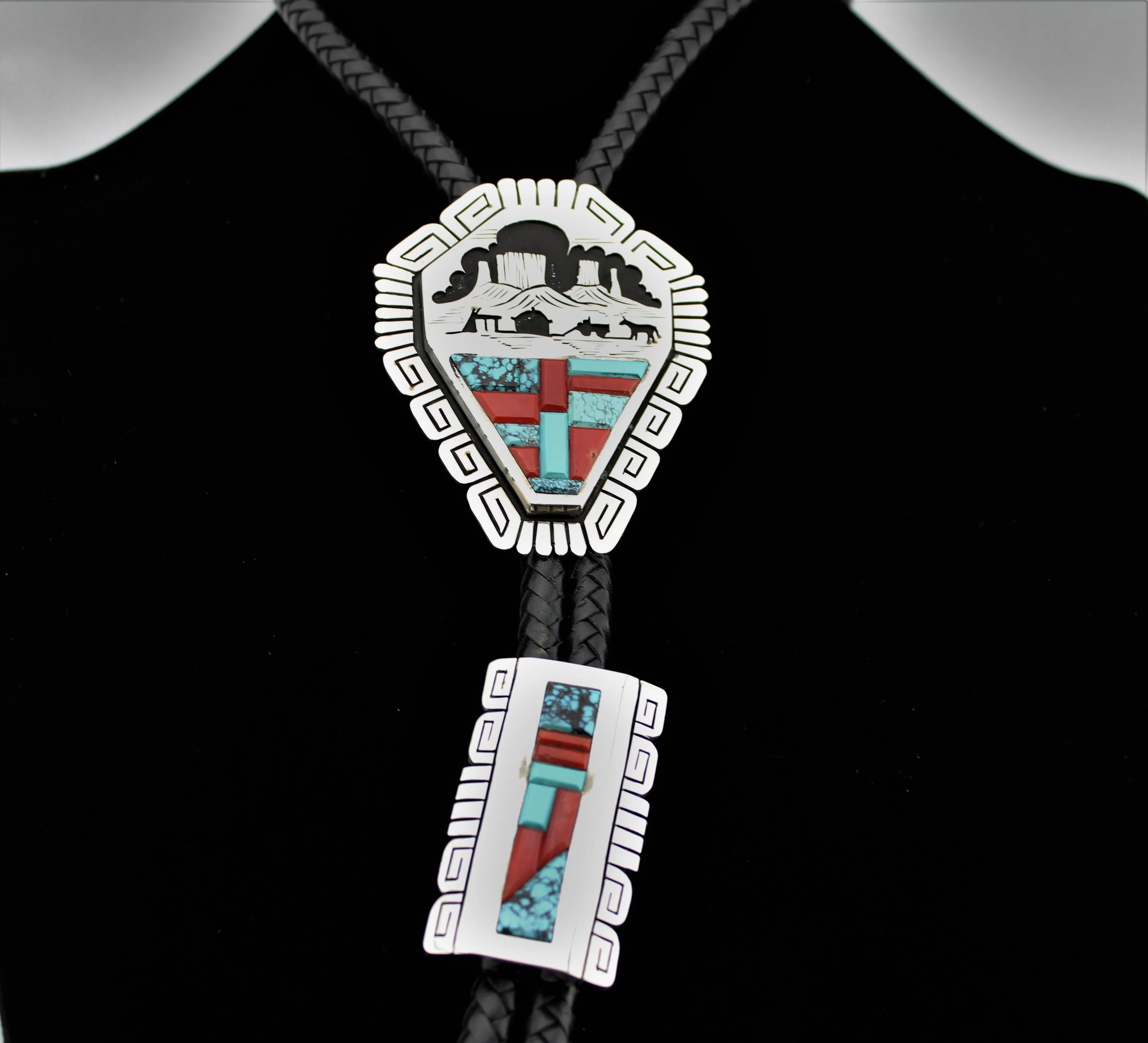 Alvin and Lula Begay Storyteller Bolo Tie Buckle Set