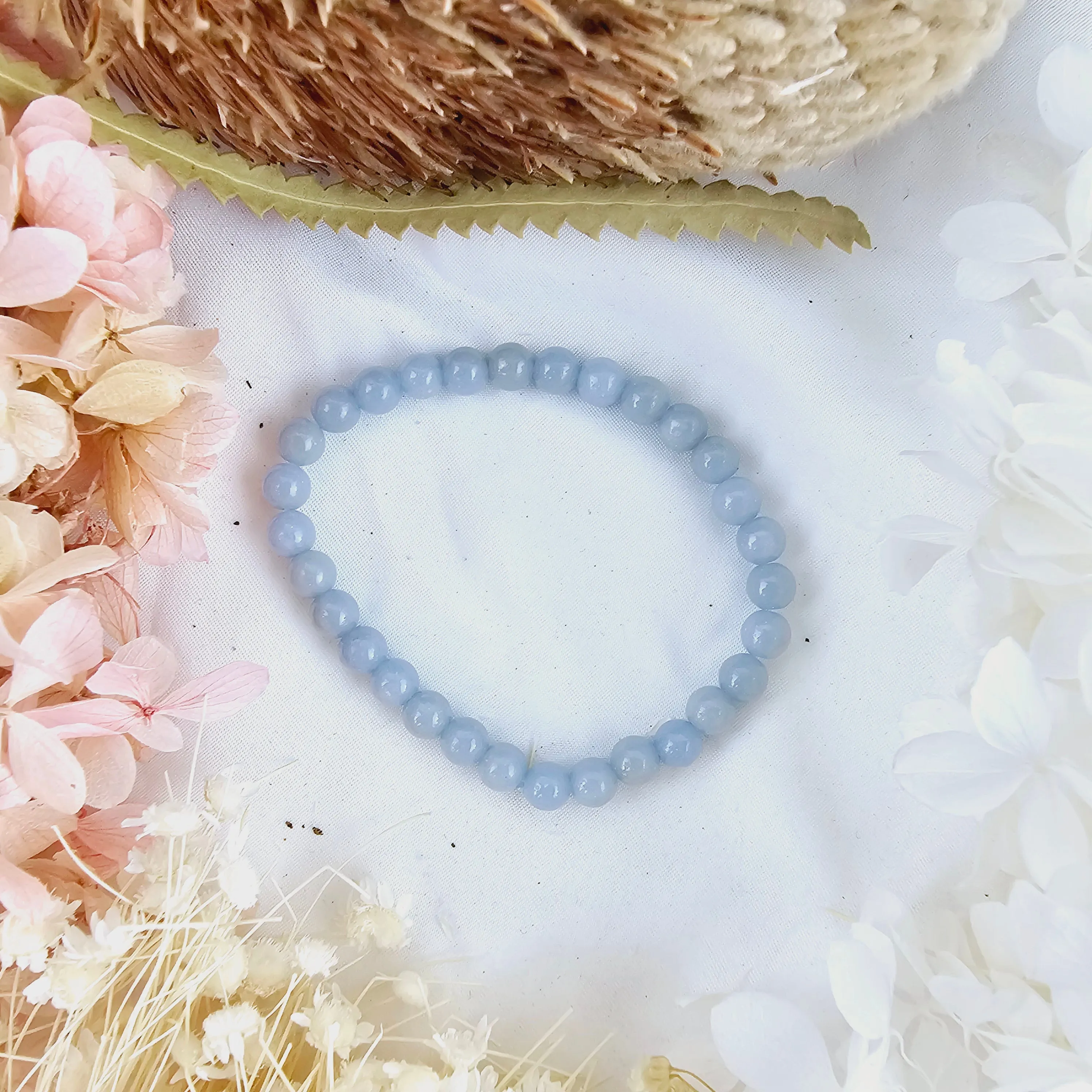 Angelite Bracelet - 6mm #2