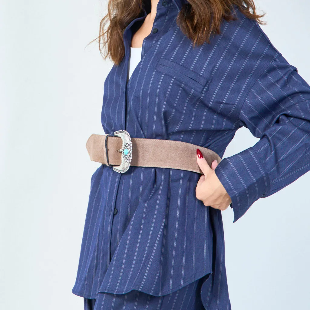 Annastacia | Western Style Wide Suede Belt