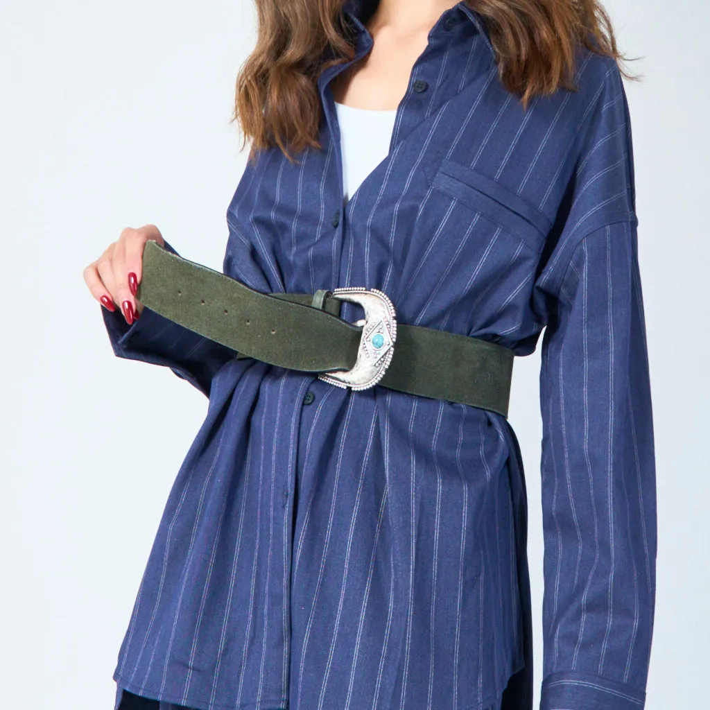 Annastacia | Western Style Wide Suede Belt