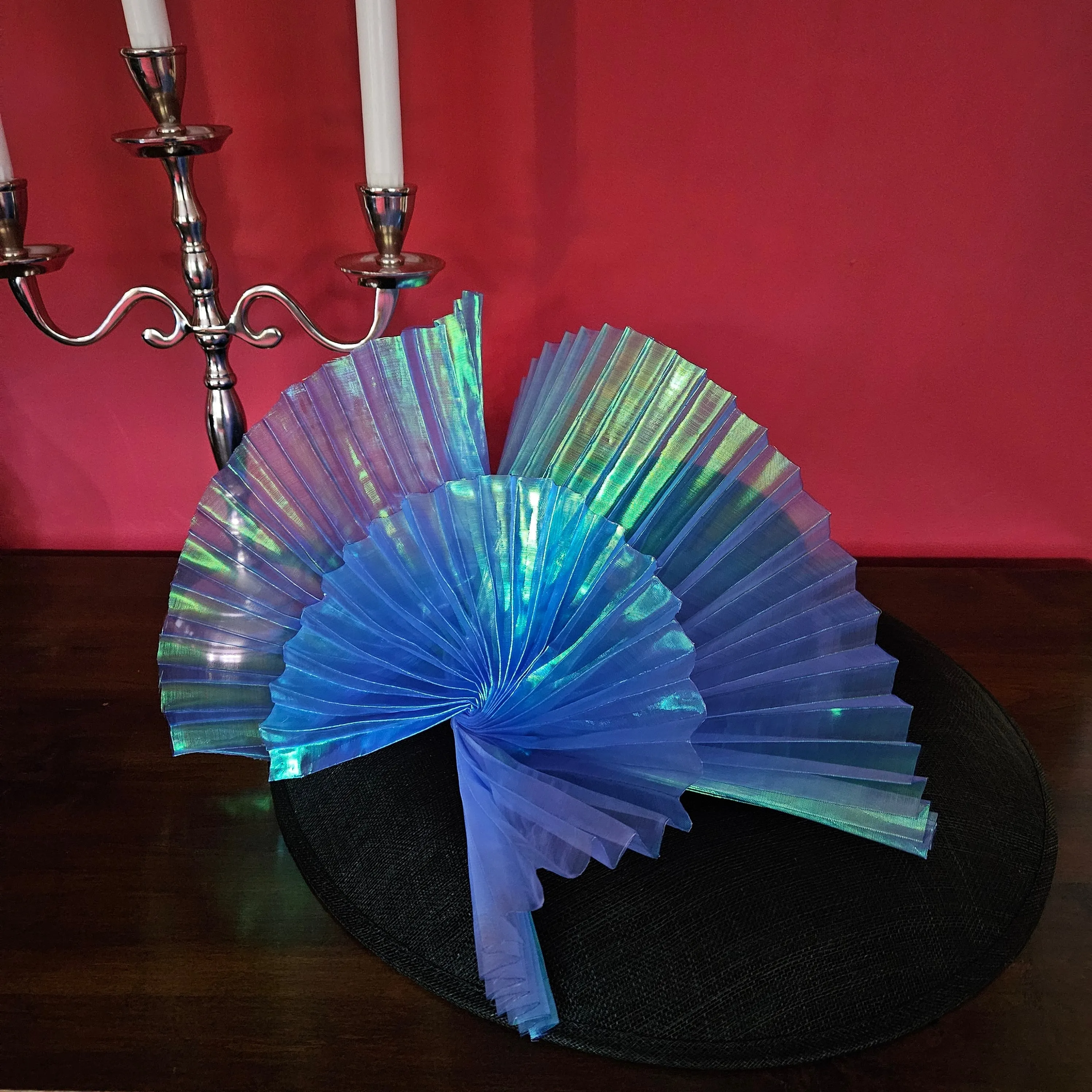 Ascot Hat with Wide Brim - Large Wedding Hats Blue Black - Ladies Racing Hats - Church Hats for Women
