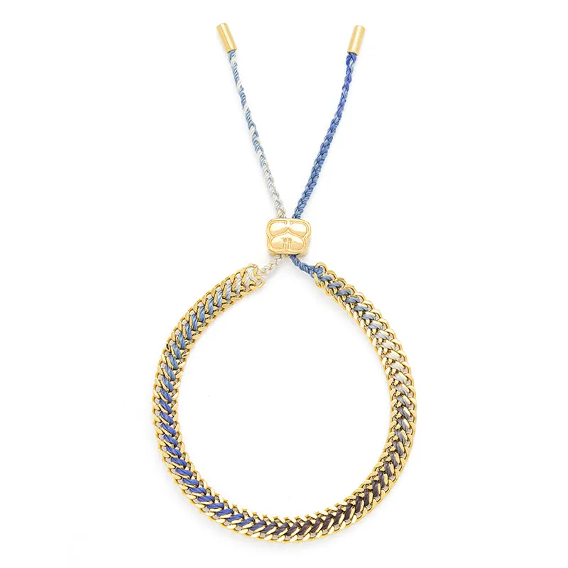 Athena Denim Gold Braided Bracelet