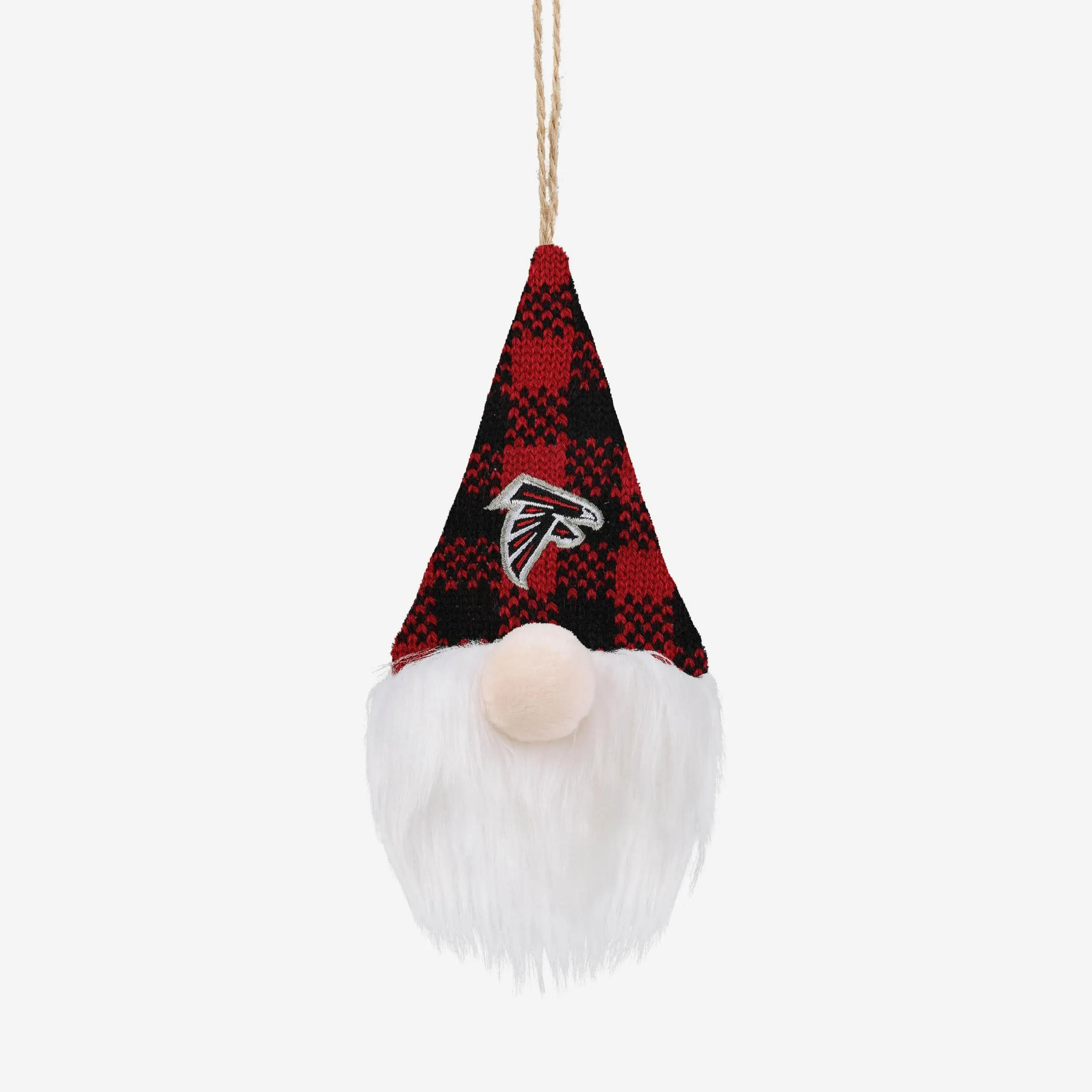 Atlanta Falcons Plaid Hat Plush Gnome Ornament