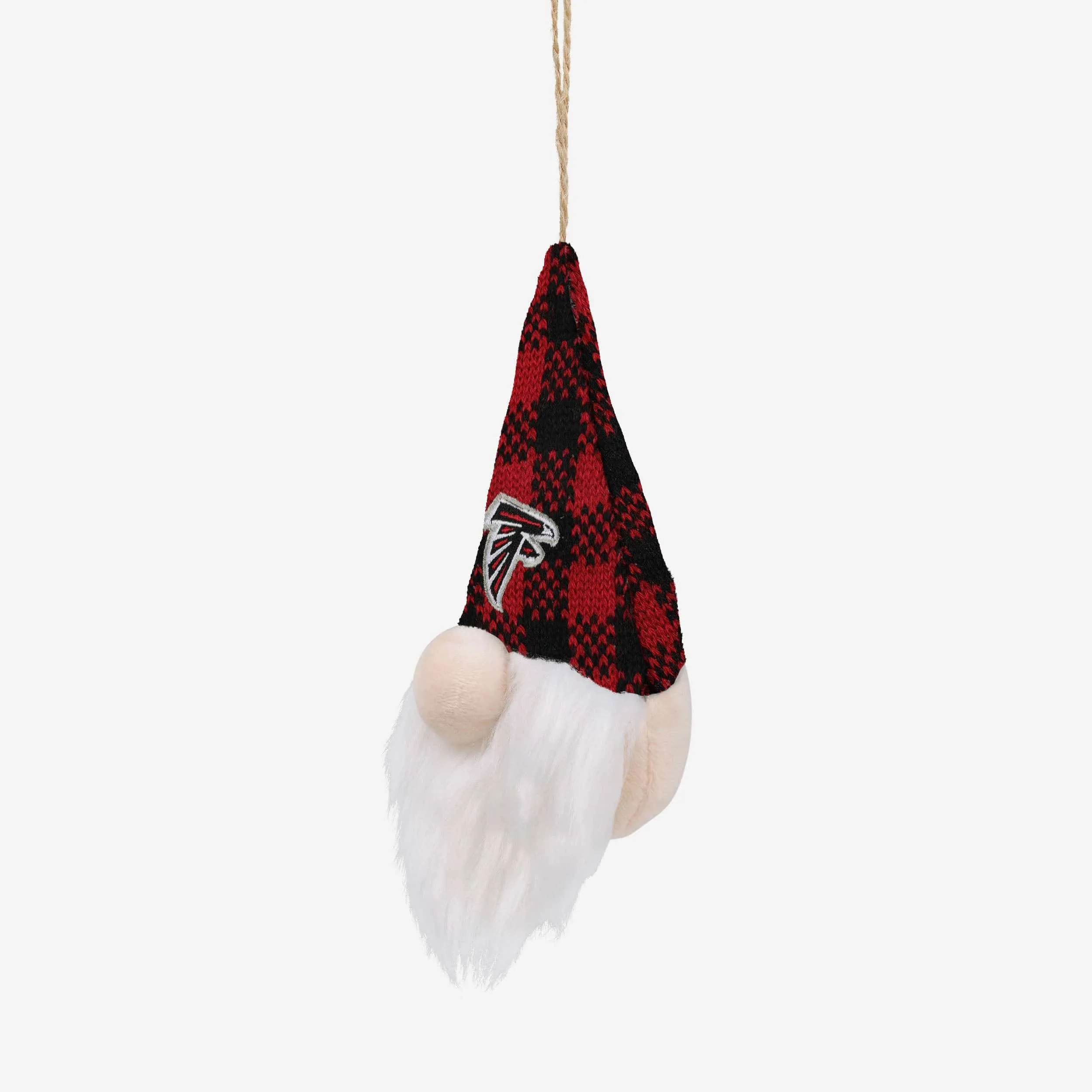 Atlanta Falcons Plaid Hat Plush Gnome Ornament