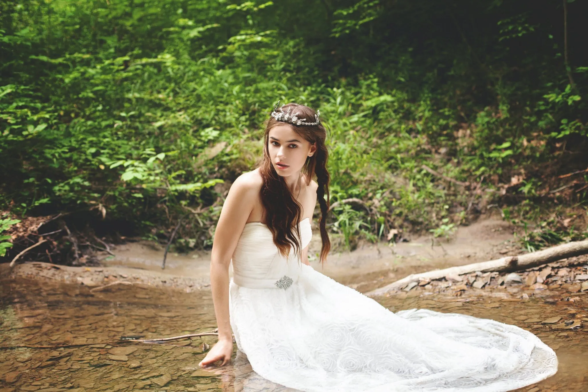 Avalon Tiara - Crystal Points - Antiqued Silver