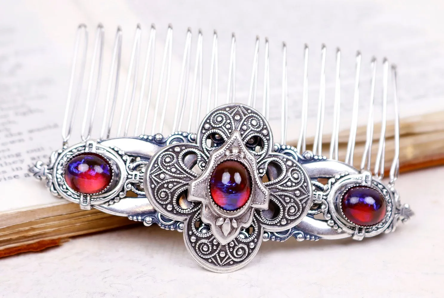 Avebury Comb - Antiqued Silver