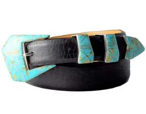 B G Mudd Tolbuk Mosaic Turquoise Buckle Set 1.0