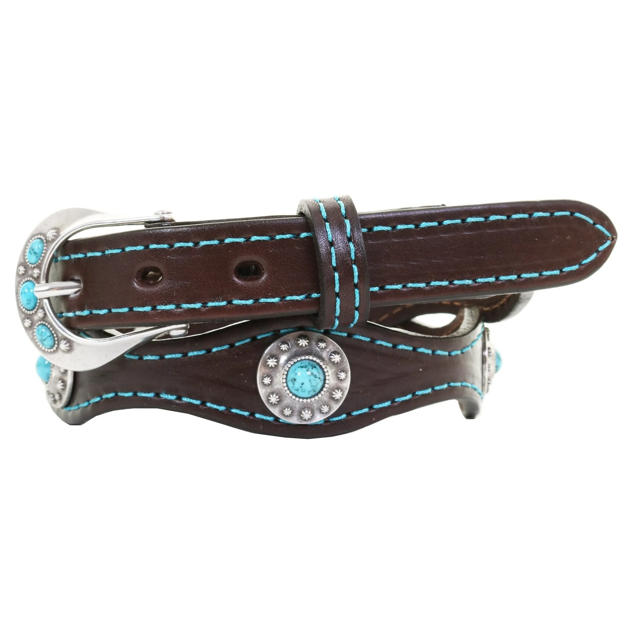 B1179 - Brown Leather Scalloped Belt