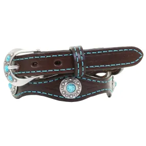 B1179 - Brown Leather Scalloped Belt