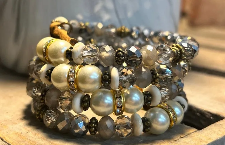 Beaded Single Colored Stack Bracelet