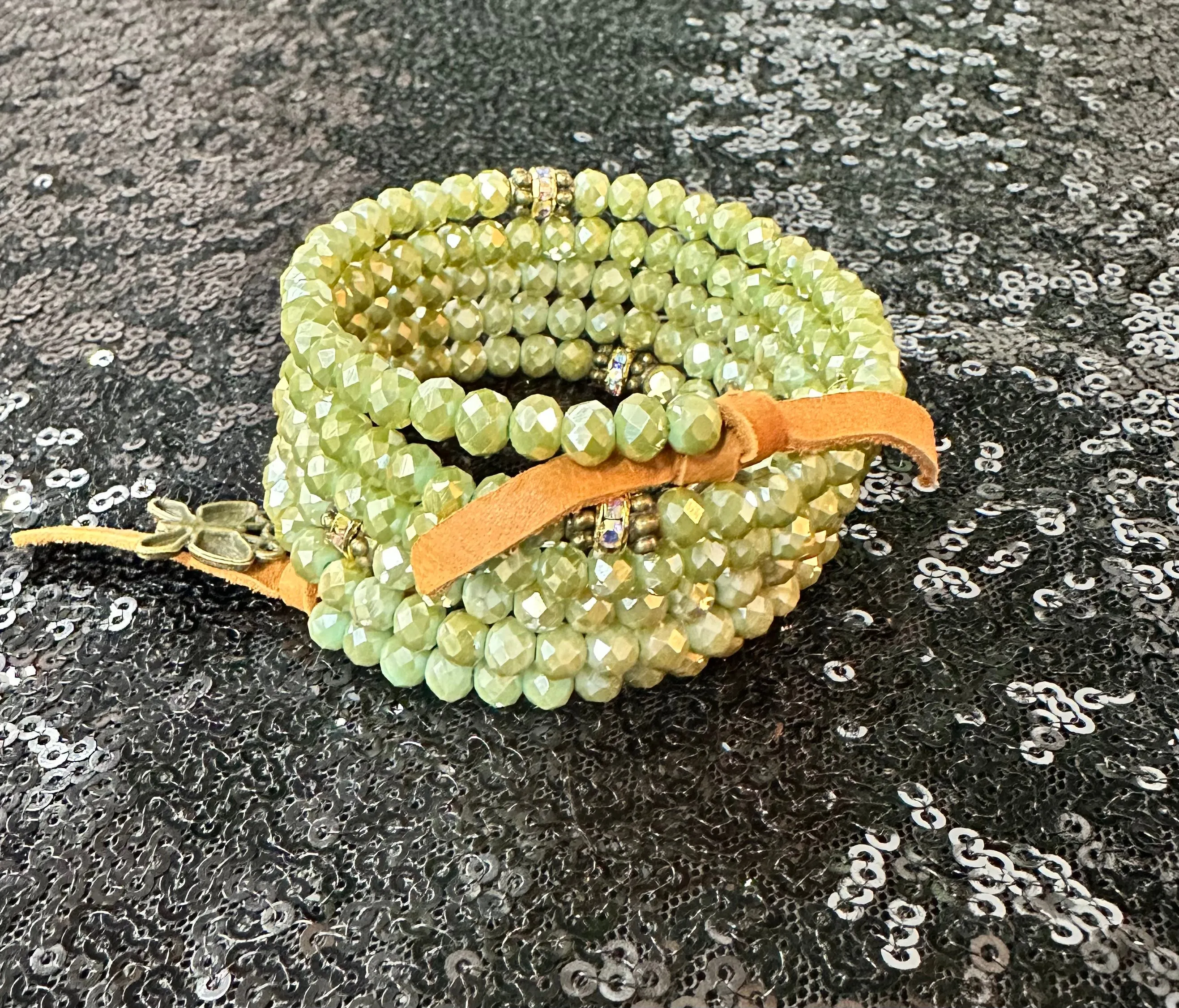 Beaded Single Colored Stack Bracelet