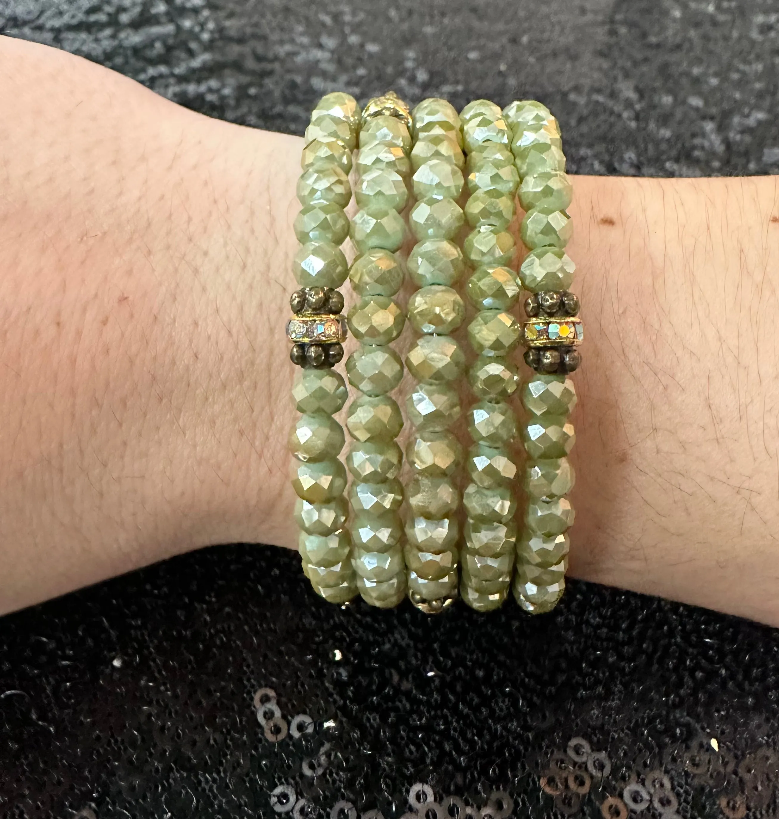 Beaded Single Colored Stack Bracelet