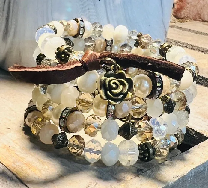 Beaded Single Colored Stack Bracelet