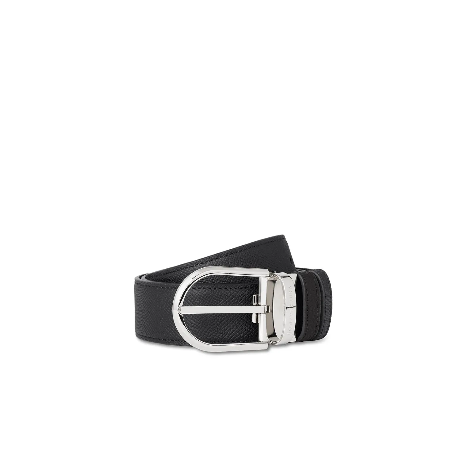 Belt with Silver Oval Buckle 35mm