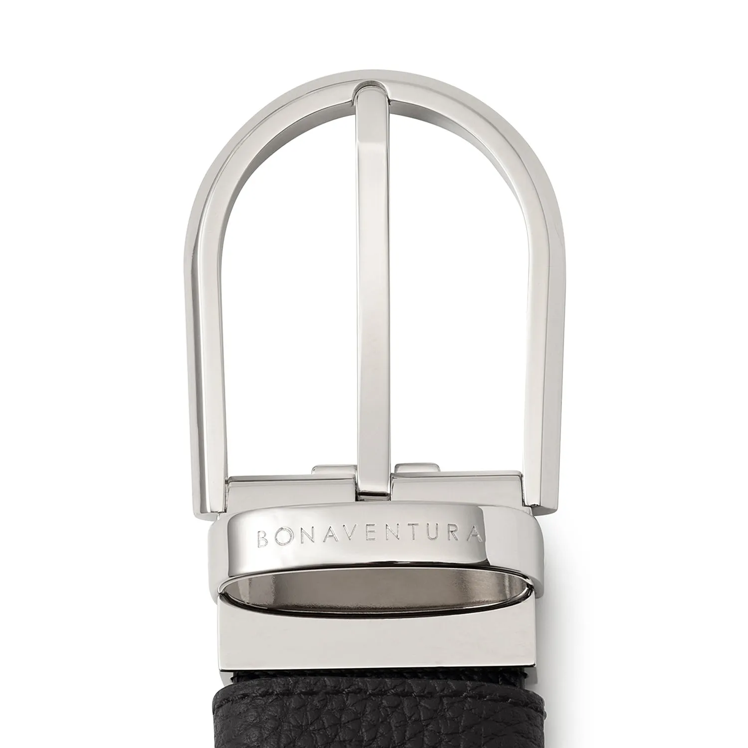 Belt with Silver Oval Buckle 35mm
