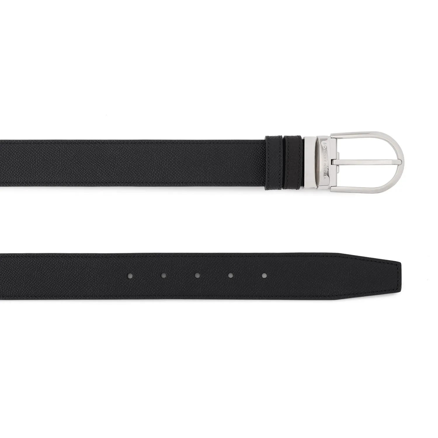 Belt with Silver Oval Buckle 35mm