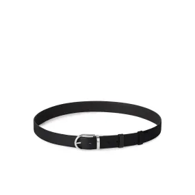 Belt with Silver Oval Buckle 35mm