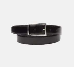 Black and Brown Leather Reversible Belt - Ottone - LUCKY LAST
