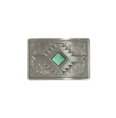 Blazin' Roxx Southwestern Turquoise Stones Rectangle Belt Buckle 37904