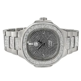  Slim Automatic Silver-Toned Chronograph Design