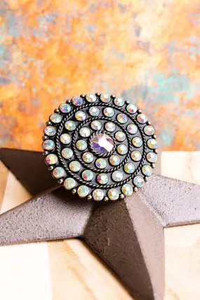 Bold and Brilliant Crystal Disk Ring