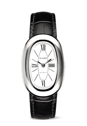 Bridgette Watch | Silver | Black Croc
