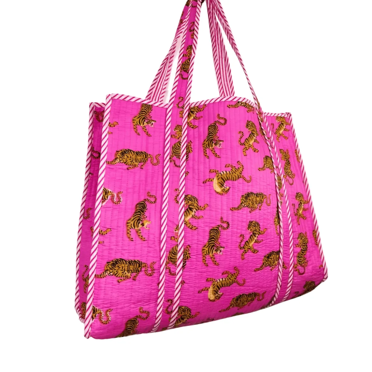 Bright Pink Tiger Tote