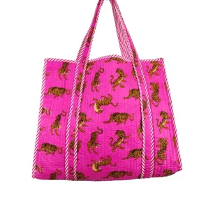 Bright Pink Tiger Tote