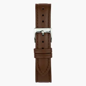 Brown Vegan Leather Watch Strap - Silver - 36mm