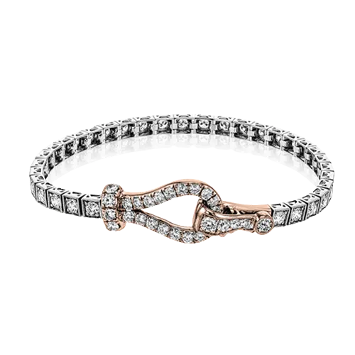 Buckle Bracelet in 18k Gold with Diamonds MB1734-A WHITE 18K X