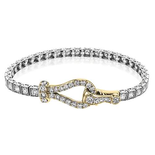 Buckle Bracelet in 18k Gold with Diamonds MB1734-A WHITE 18K X